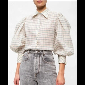 Isabel Marant Fanua plaid button down blouse